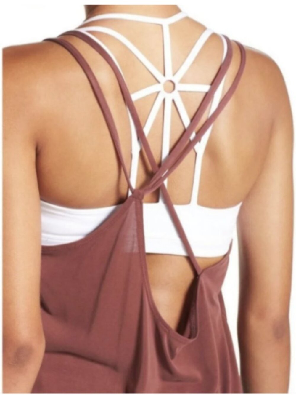 Free People Movement Shakti Scoop Neck Asymmetric Strappy Back Flowy Tank S